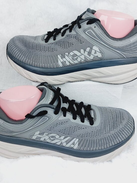 Hoka One One Men\'s Dark Gray Dove Bondi 7 Athletic Running Shoes Size 10.52EE main image 4